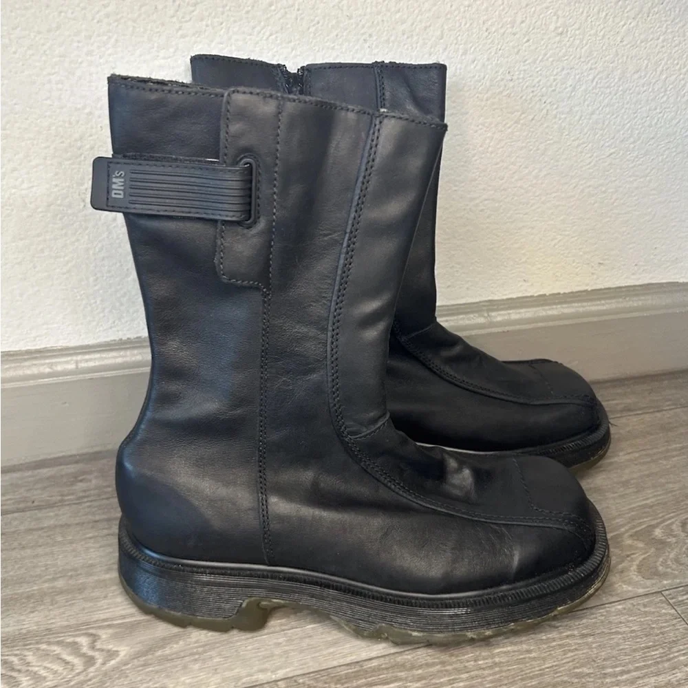 Vintage 90s Dr Martens 9788 Black Leather Moto Boots M7 W8.5 UK Made Unisex RARE - Picture 4 of 16